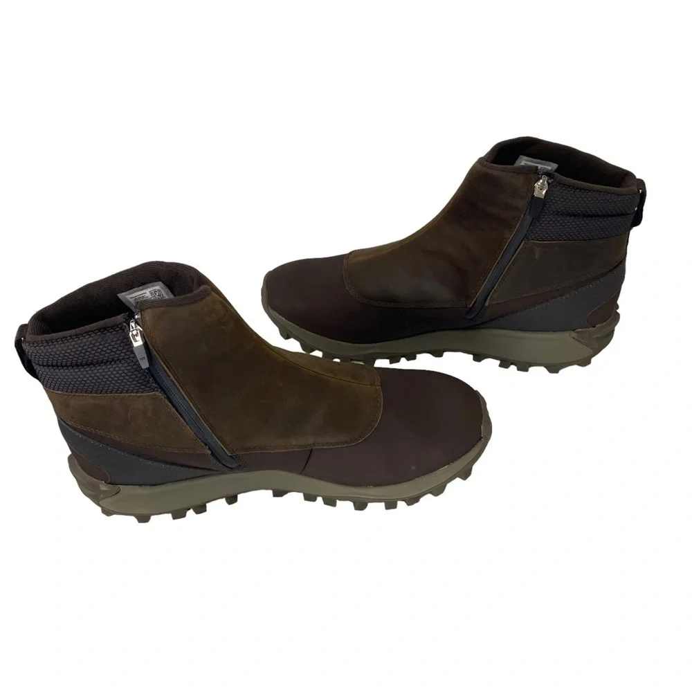 Merrell Men's Thermo Kiruna Mid Zip Waterproof Boot on‎ Clay Brown Leather 15